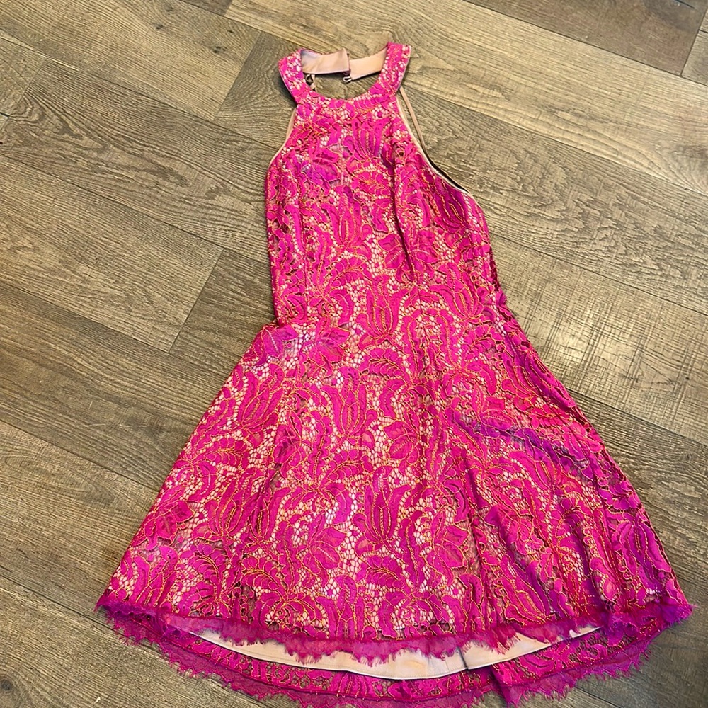 Dress the Population Pink and Gold Mini Dress Like New
